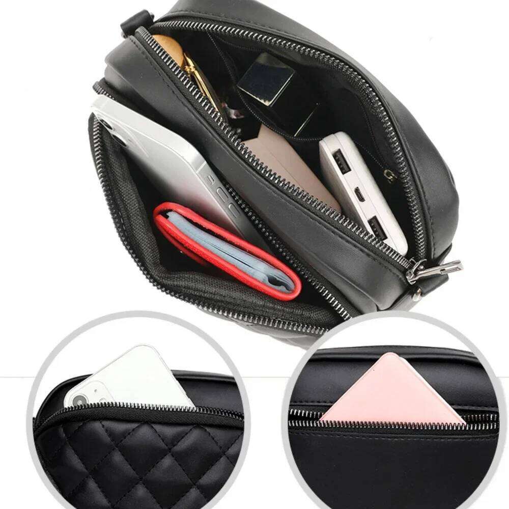 Dia Lattice Women's Shoulder Leather Female Crossbody Bags Handbags Organizer And Purses Shopping Cell Phone Bag