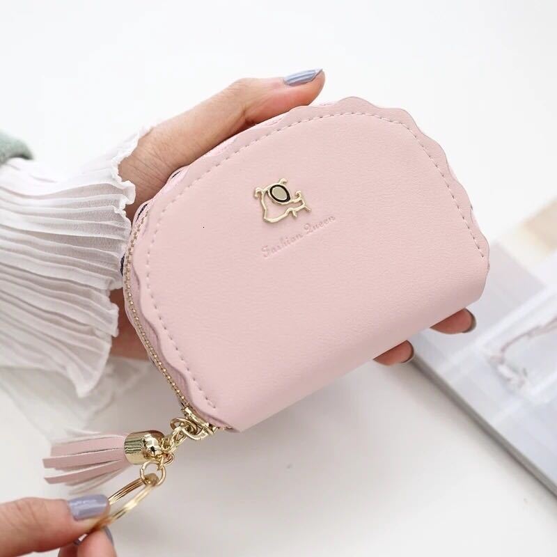 Free Shipping Designer Wallet Tassel Card Holder Women's Korean Cute Personality Mini Multi-card Slot Fresh Large Capacity Handbag Simple Coin Pu