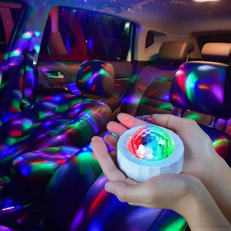Car Disco Ball Rechargeable Battery Mini Disco Ball for Car Music Sound Activated Multicolor Car Disco Lights Inside Your Car XJ250527