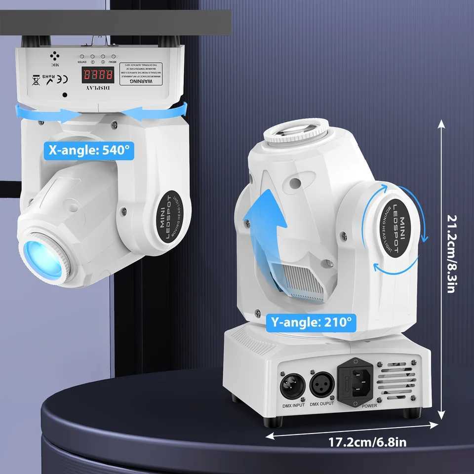 Yiflamefly White 150W LED Light Pattern Light Stage Effect Moving Head Light With Remote Control DMX For Wedding Concert Club KTV XJ250527