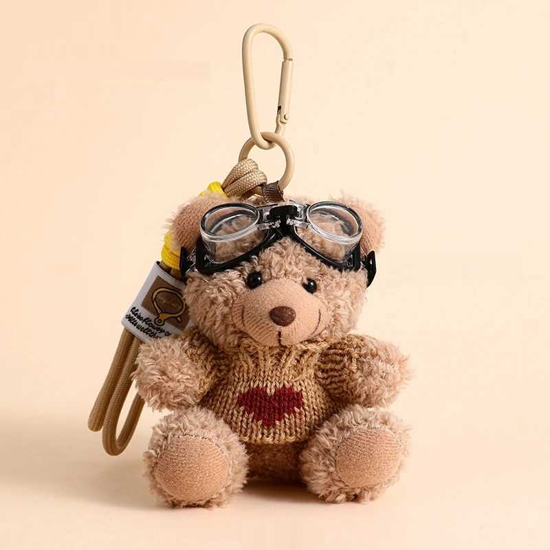 New Cartoon Plush Teddy Bear Doll Backpack Pendant Car Keychain MenS And WomenS High-End Cute Backpack Doll Hanging Chain Gift W250526