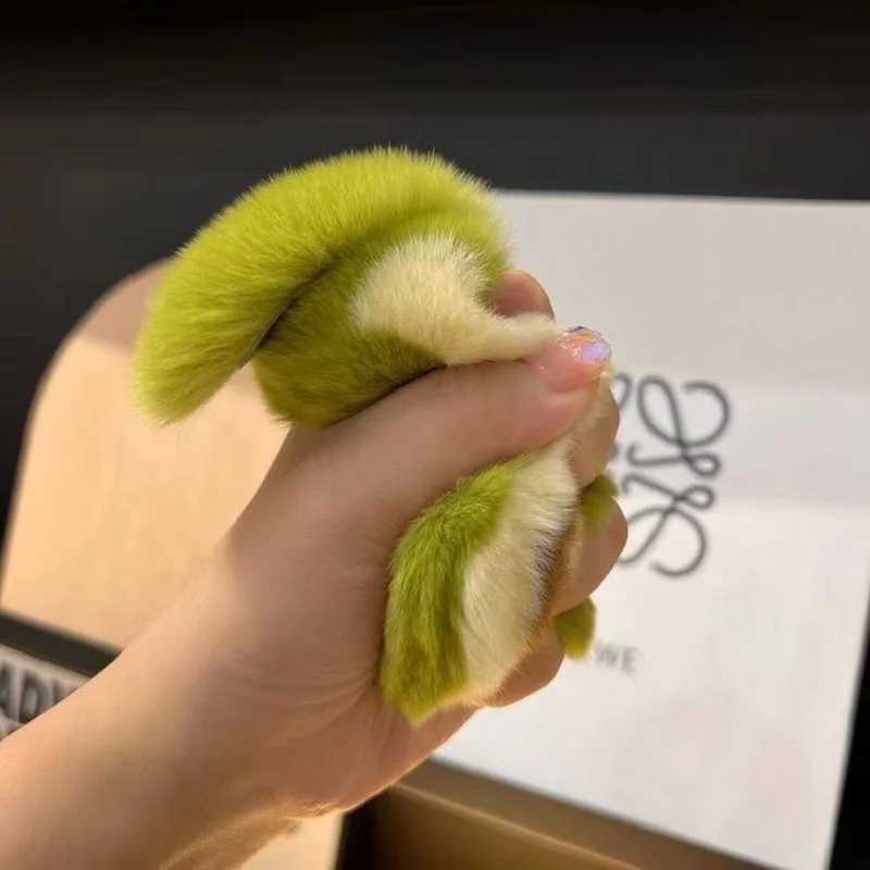 Stuffed Avocado Fruit Soft Plush Toy For Kids Teens Furry Fur Kawaii Avocado Shaped Keychain For Women Car Keys And Bag Charms W250526
