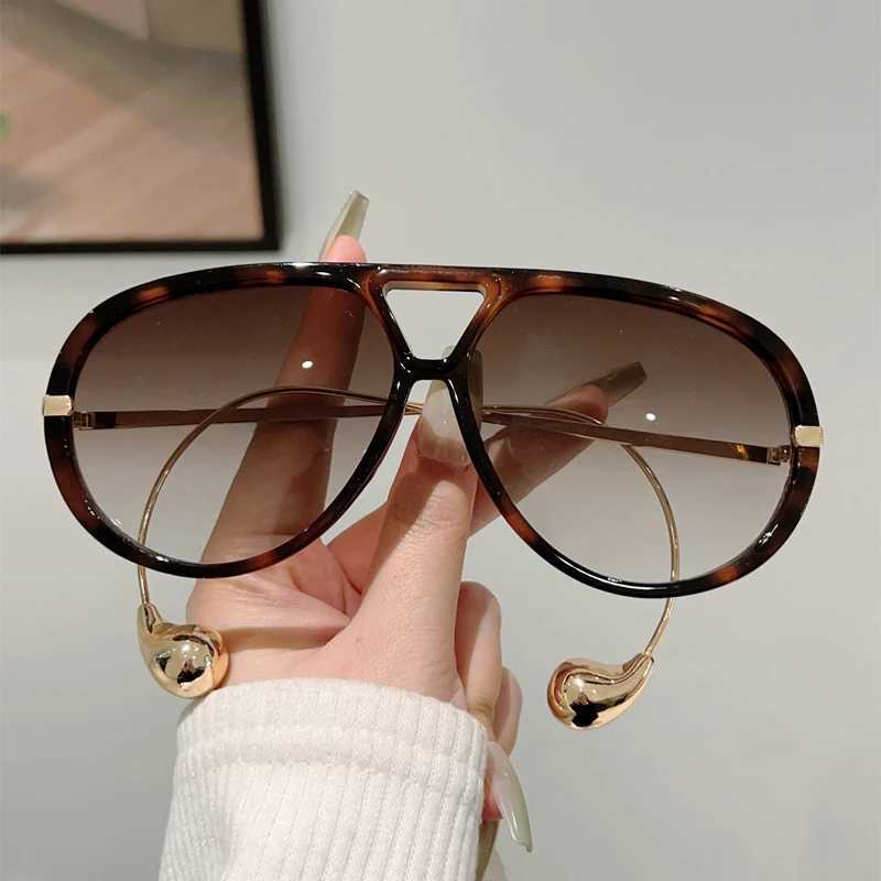 KAMMPT Oversized Pilot Sunglasses 2025 New in Fashion Double Bridge Gradient Shades Women Trendy Luxury Brand Design Sun Glasses Z250527