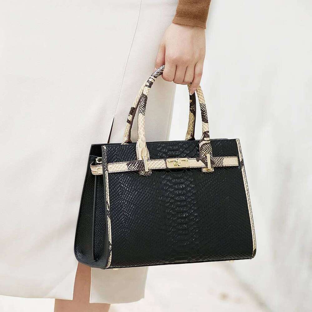 ZOOLER Brand Elegant Single Shoulder Bag Business Women Black Animal Pattern Purses High End YC