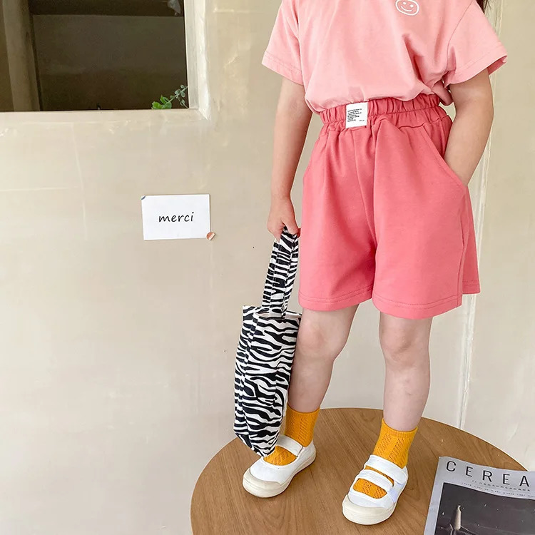 Summer Solid Color Toddler Girl Loose Shorts For Girls Cotton Children Sports Baby Short Pants Kids Clothing 110 Years 250527