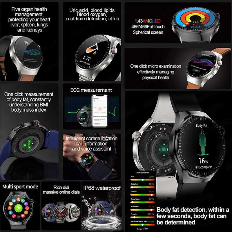 2025 New For Accurate Blood Lipid Uric Acid Smart Watch Men Women ECG+PPG Blood pressure etooth call Health SmartwatchXJ250513