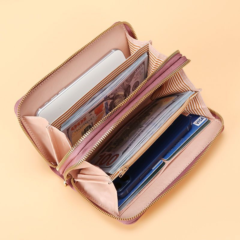 New Women s Wallet Long Women s Handbag Double layer Zipper Large fashion Capacity Coin Wallet Multi fashion purpose Designer Men s Wallet