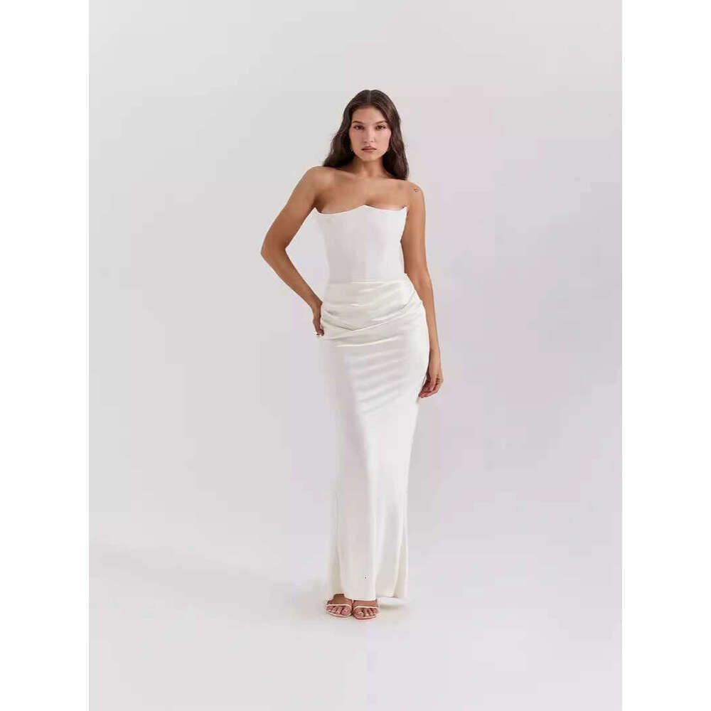 New Autumn Winter Fashion Women's Fashionable Strapless Sexy Backless Slim Evening Dress Women