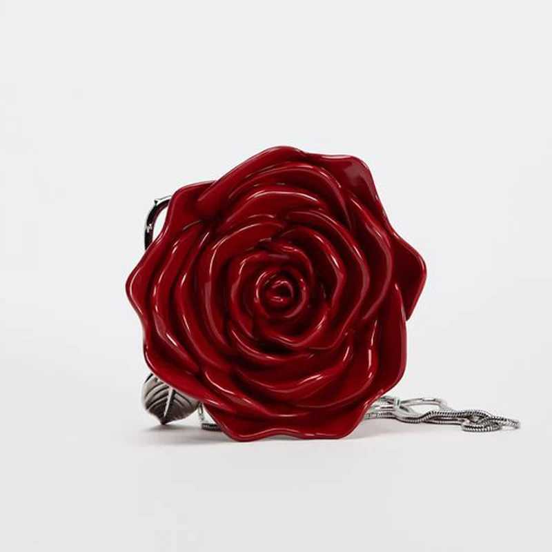 fashion rose Acrylic clutch bag for women designer flower box shoulder crossbody bags luxury evening party purses Valentines Day W250527