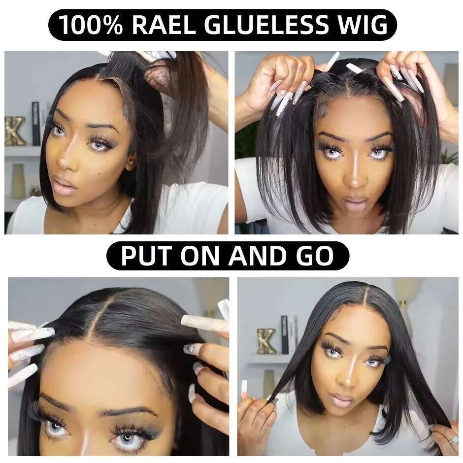 100% Transparent Straight HD Front Bob Human Hair Short 13x6 Lace Frontal Wigs For Women