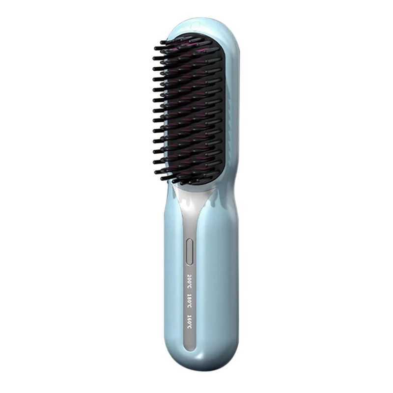 FZFZ Cordless Hair Straightener Hot Heating Comb Professional Electric Brush For Hair Smoothing Iron Negative Hair Care z250527