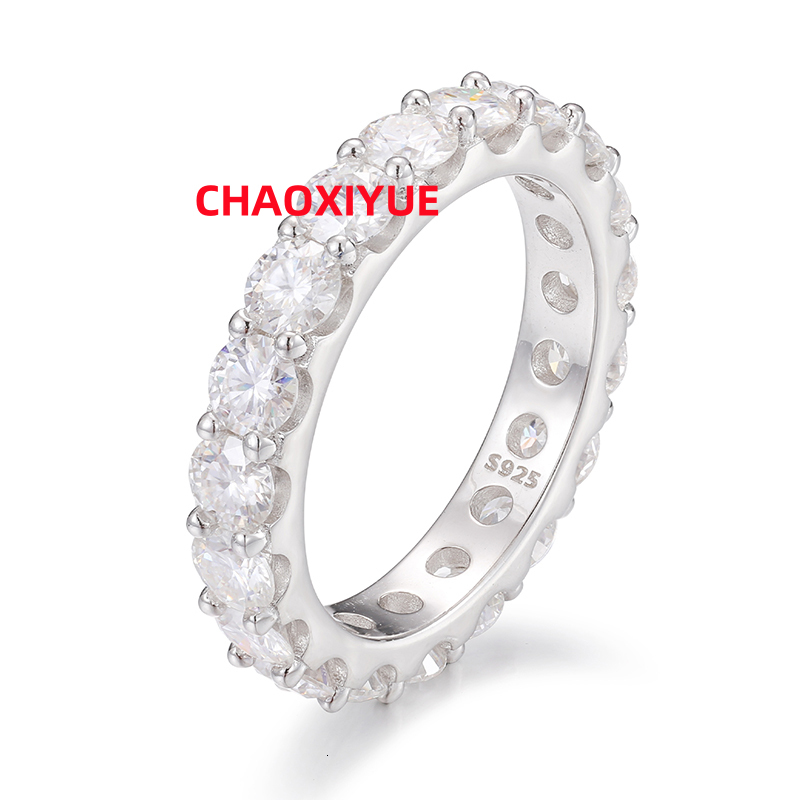 Top Icy Jewelry 4.0mm 5.5g Moissanite Diamond Ring S925 Silver Moissanite Engagement Ring for Women