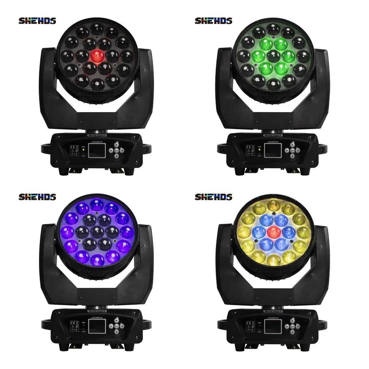 1/2pcs LED Wash 19x15W RGBW Zoom Beam Moving Head Lighting with Flight Case for DJ Disco KTV Bar Nightclub Stage Light XJ250527