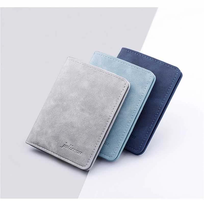 2025 New Style Mini Thin Men Wallet Card Holder Mens Purse Coin Pouch Card Holder Short Vertical PU Leather Wallet Z250527