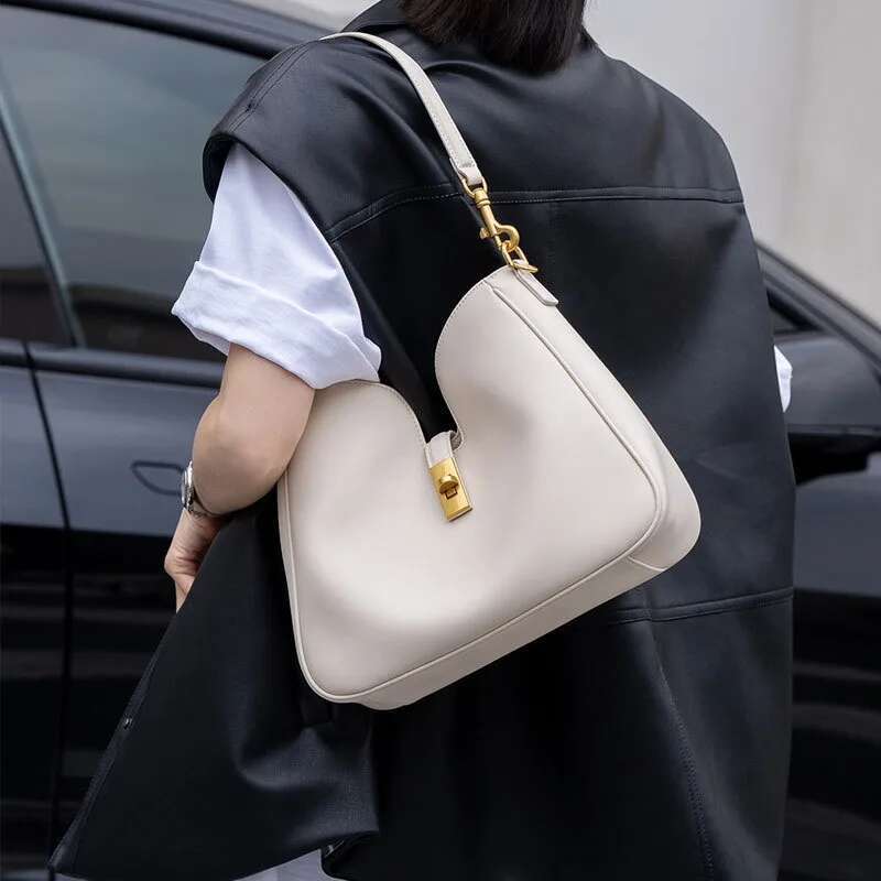 Leather Tote Bag for Women 2025 New Commuting Armpit Handbag Cowhide Crossbody Bag, Women's Shoulder Package