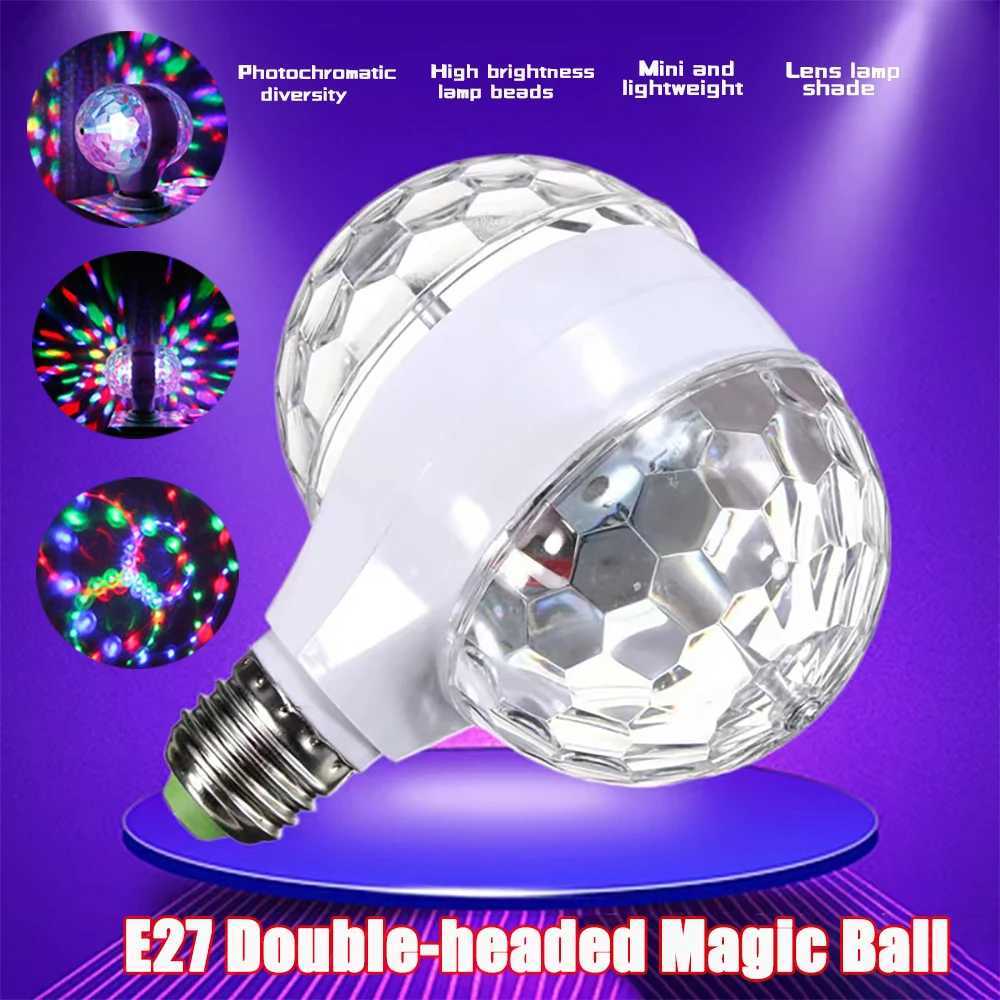 2025 E27 Disco Ball Light Rotating Mini Stage Lights DJ Audience Flash Family Halloween Christmas Party Atmosphere Lamps Wedding XJ250527