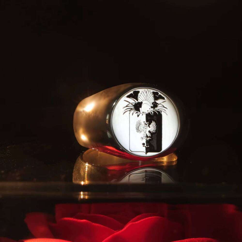 Sterling Sier Men Accept Customer's With Black Background Signet Ring for Father Gift Wholesale