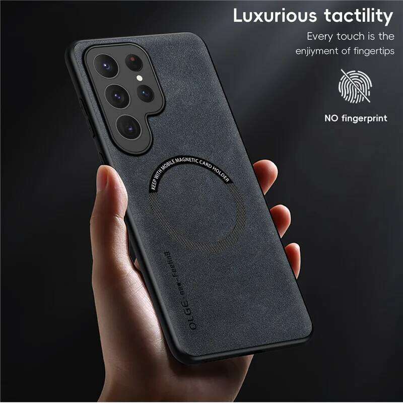 Magsefa Magnetic Phone Case For Samsung S25 S23 Plus S22 S21 S20 S24 FE Note 20 Ultra Wireless Charging Leather Cover