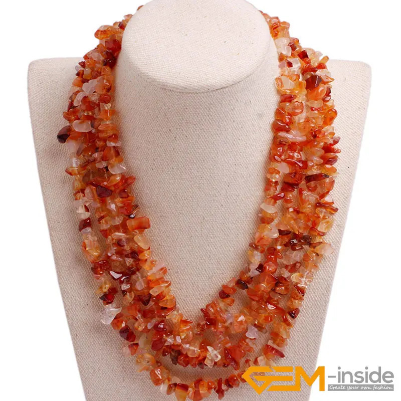 Handmade Assorted Chips Beaded Jewelry 17-20 Inch Multi Strands Cluster Statement Long Necklace For Women Gifts 250519