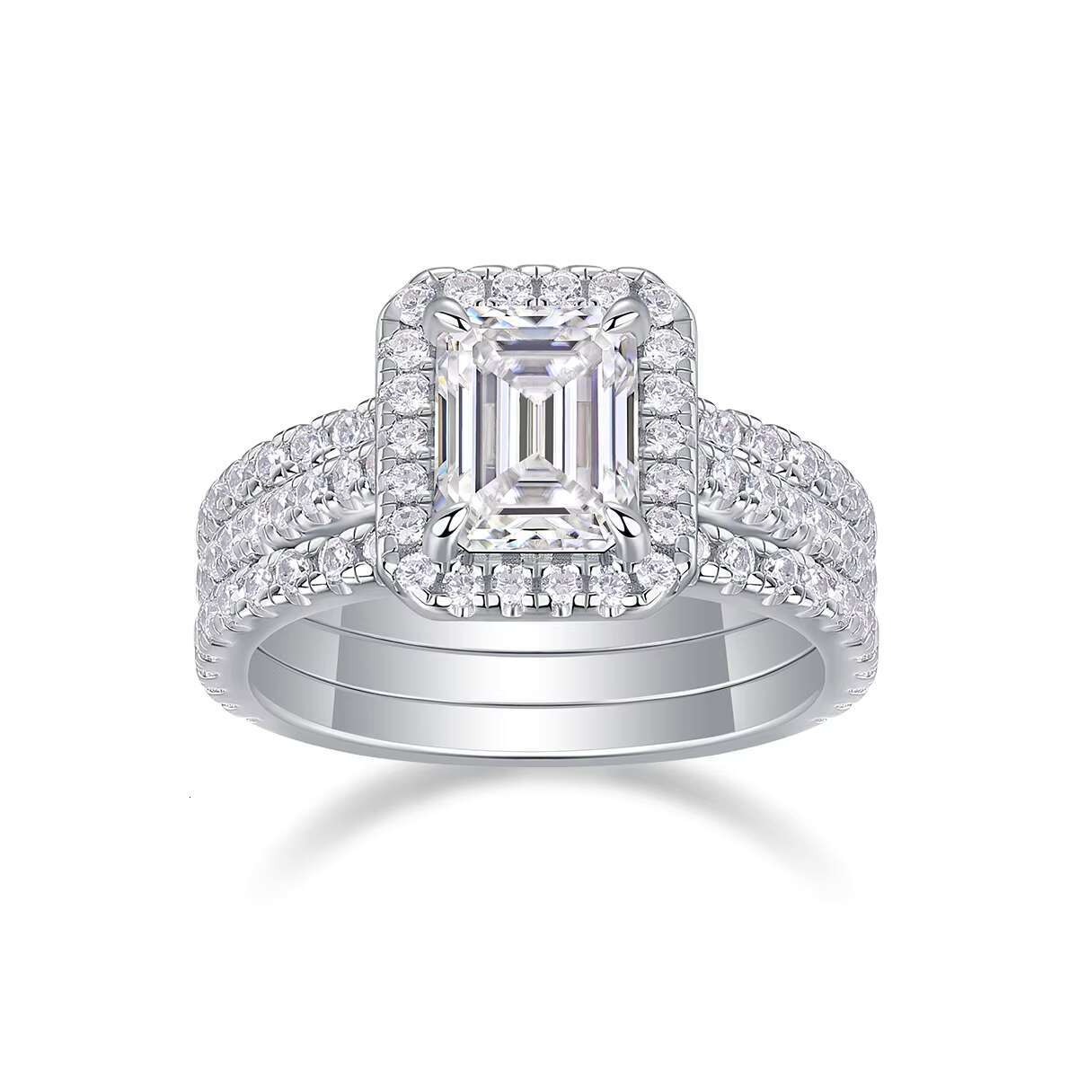 Wholesale Price 925 Sterling Silver Moissanites Ring Trendy Women Moissanite Hip Hop Diamond Rings