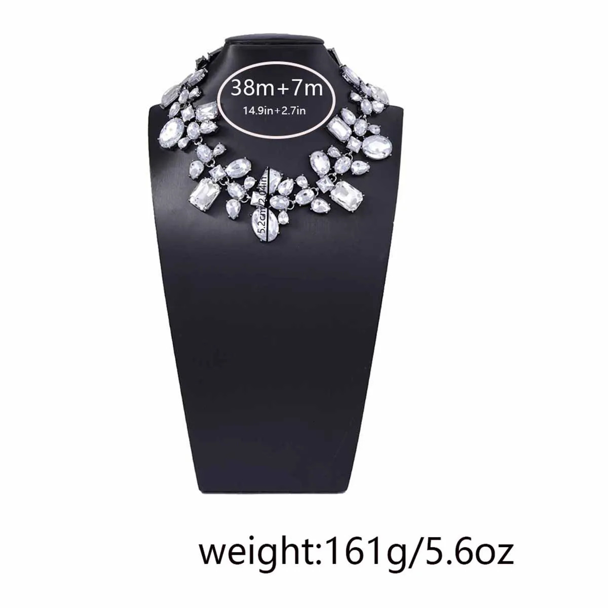 Exaggerated Irregular Geometric Rhinestone Collar Necklace Women Clear Crystal Necklace Statement Maxi Jewelry 250519