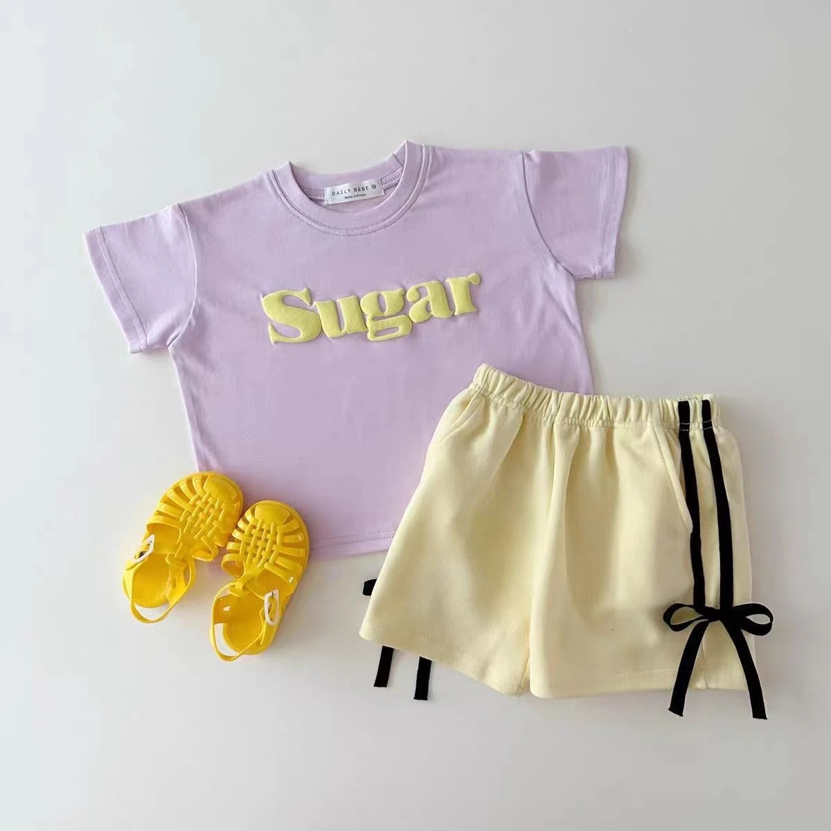 Summer Fashionable Thin Cotton Baby Girls Loose Fit Casual Shorts with Butterfly Knot Waist Cute Trendy Unisex Kids Clothing 250527