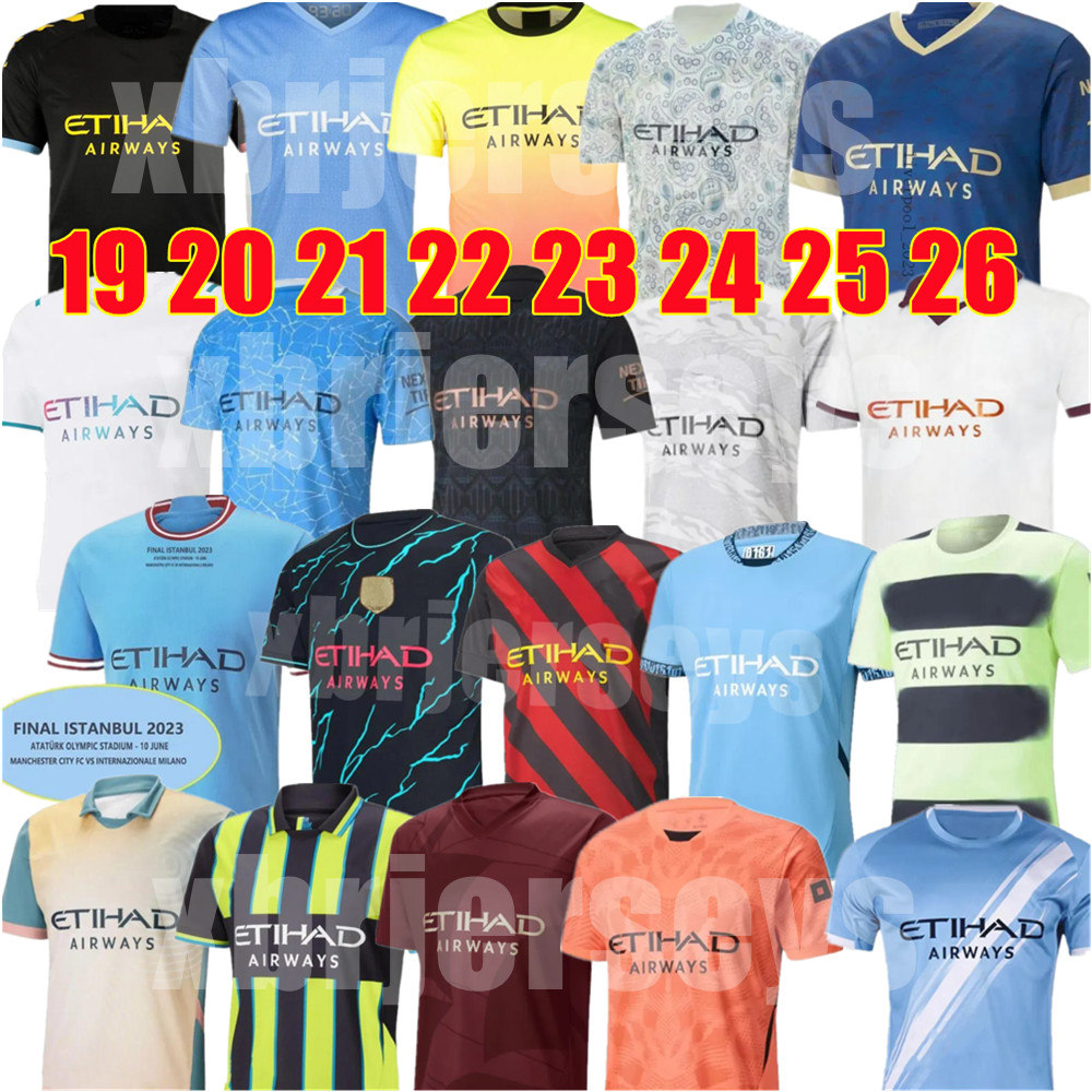 19 20 21 22 23 24 25 26 City HAALAND Manchest soccer jerseys DE BRUYNE MANS BERNARDO MARMOUSH MAHREZ FODEN GREALISH Retro football shirt uniforms men kids