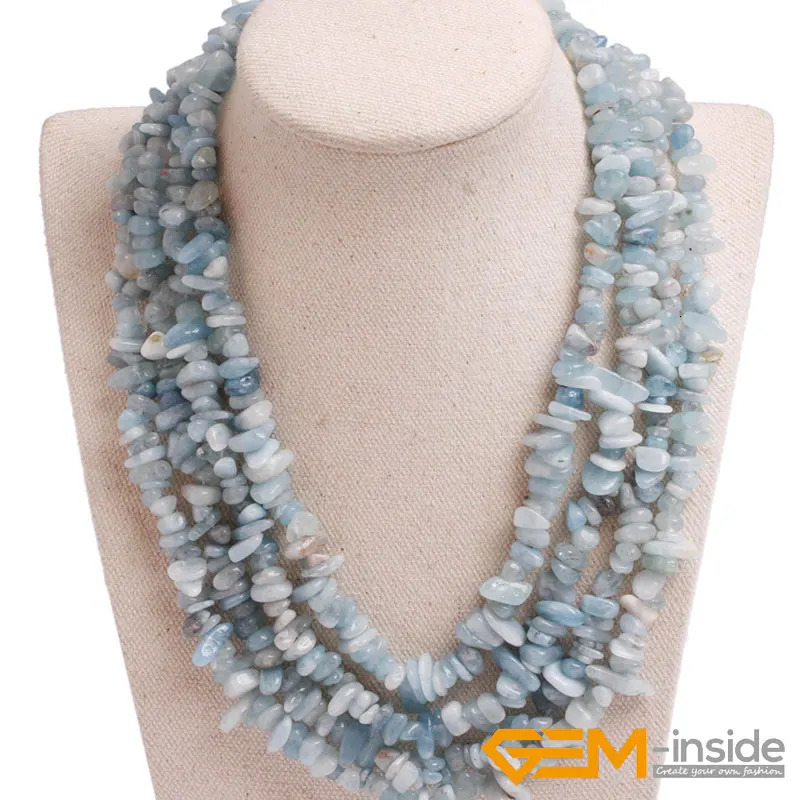 Handmade Assorted Chips Beaded Jewelry 17-20 Inch Multi Strands Cluster Statement Long Necklace For Women Gifts 250519