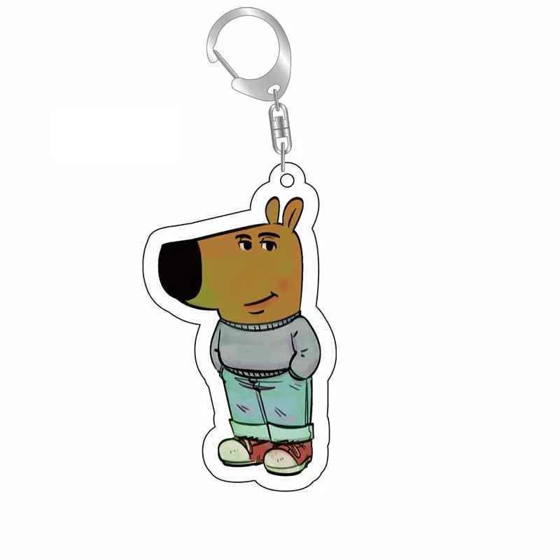 Anime Chill Guy Dog Cosplay Keychain Unisex Kawaii Plush Doll Pendant Keyring Key Chain Bag Accessories Prop Gift W250526