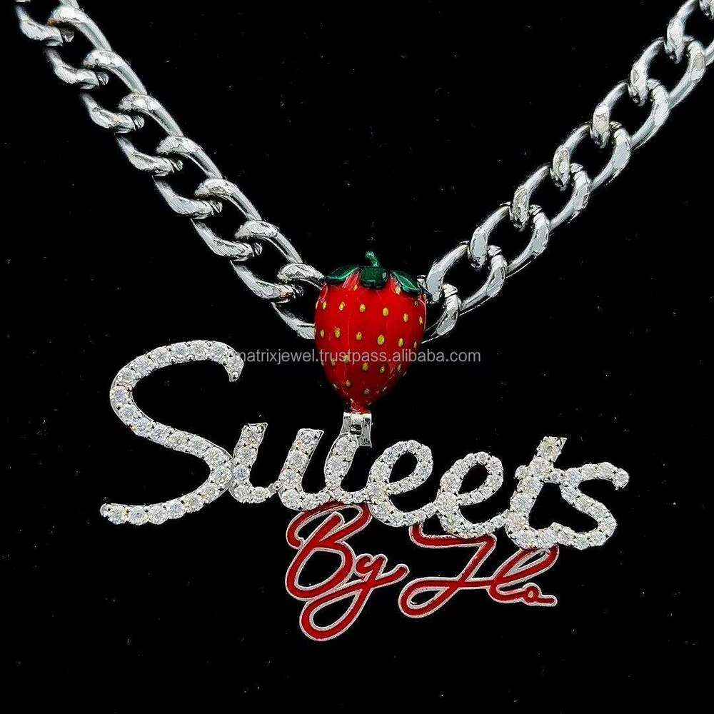 Solid Sier Iced Out Bail Night Glow in Darkness Enamel Name Custom Pendant With Moissanite Dia
