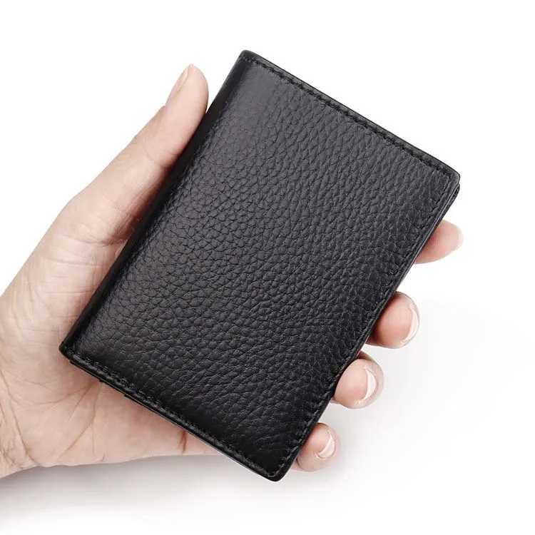 Bifold Business Card Holder Wallet ID Windows Documents Card Wallet for Men RFID Blocking Z250527
