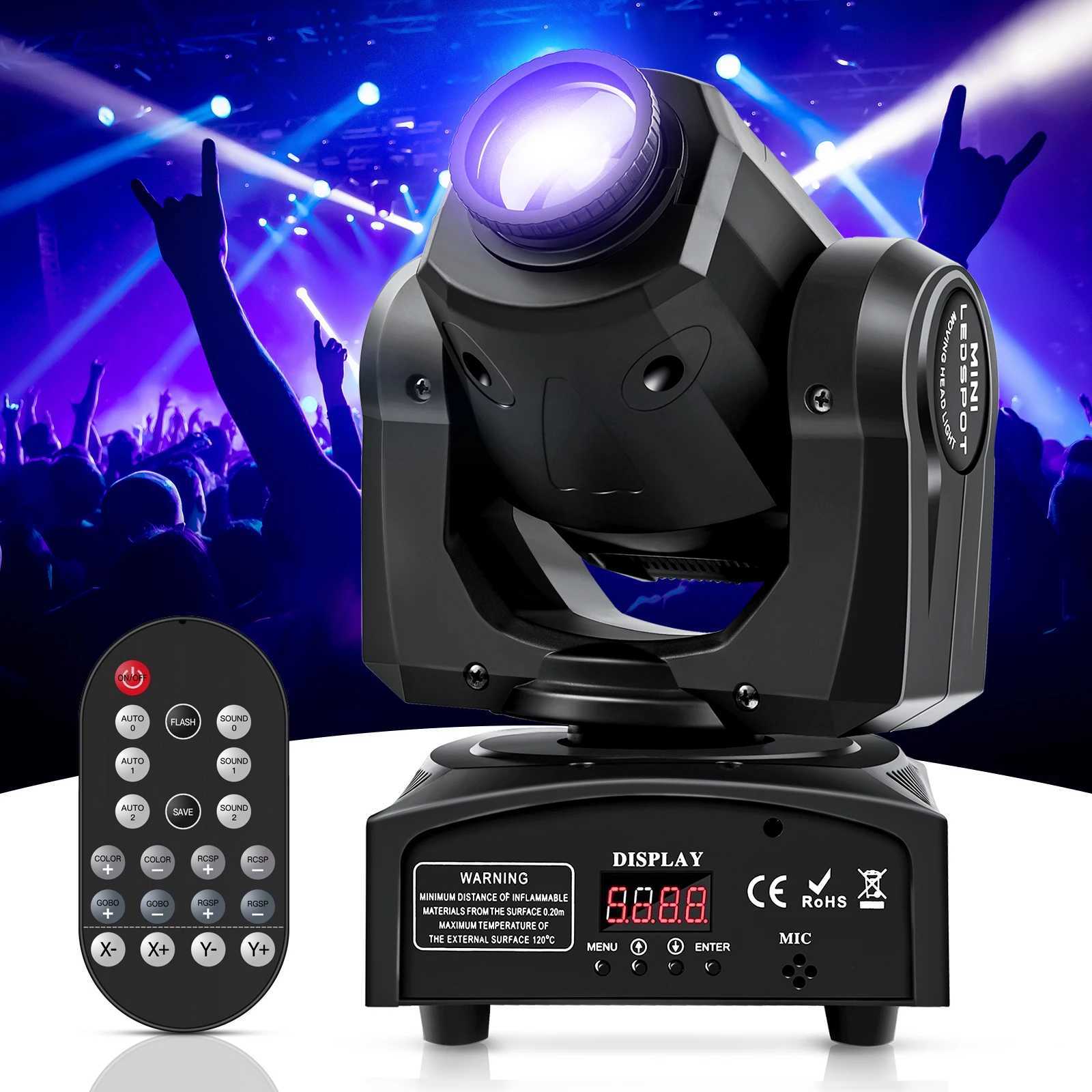 UKing 60W LED Moving Head Light Mini Spot Gobo Stage Light DMX512 Remote Pattern Beam Effect Light for Disco Wedding DJ Party XJ250527