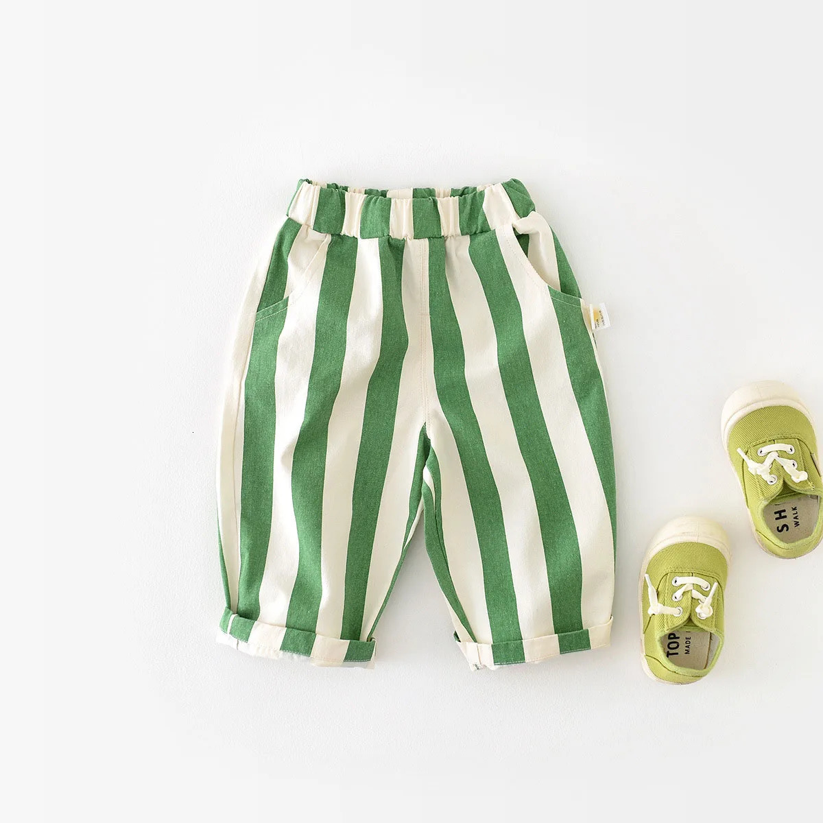 MILANCEL Spring High Waist Cool Kids Baby Stripe Pants Korean Style Casual Children School Trousers Outwear Clothing 250527
