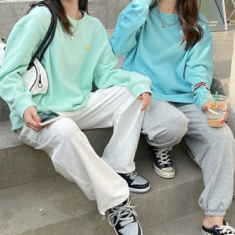 LL1903 Spring 2024 new Korean version student loose versatile thickened embroidery fashionable tops