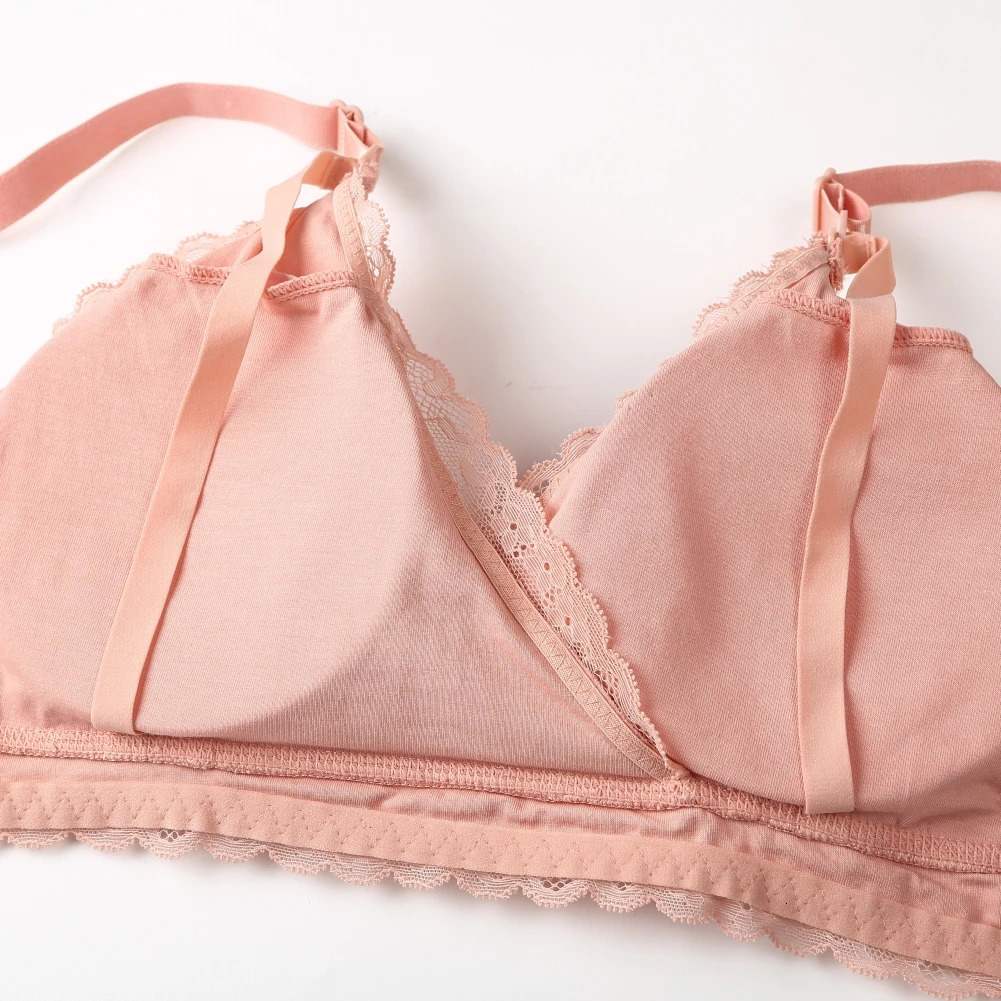 Lace Breastfeeding Maternity Nursing Bra For Pregnant Women Lightly Padded Wireless Adjustable Double Strap Lingerie S2XL 250527