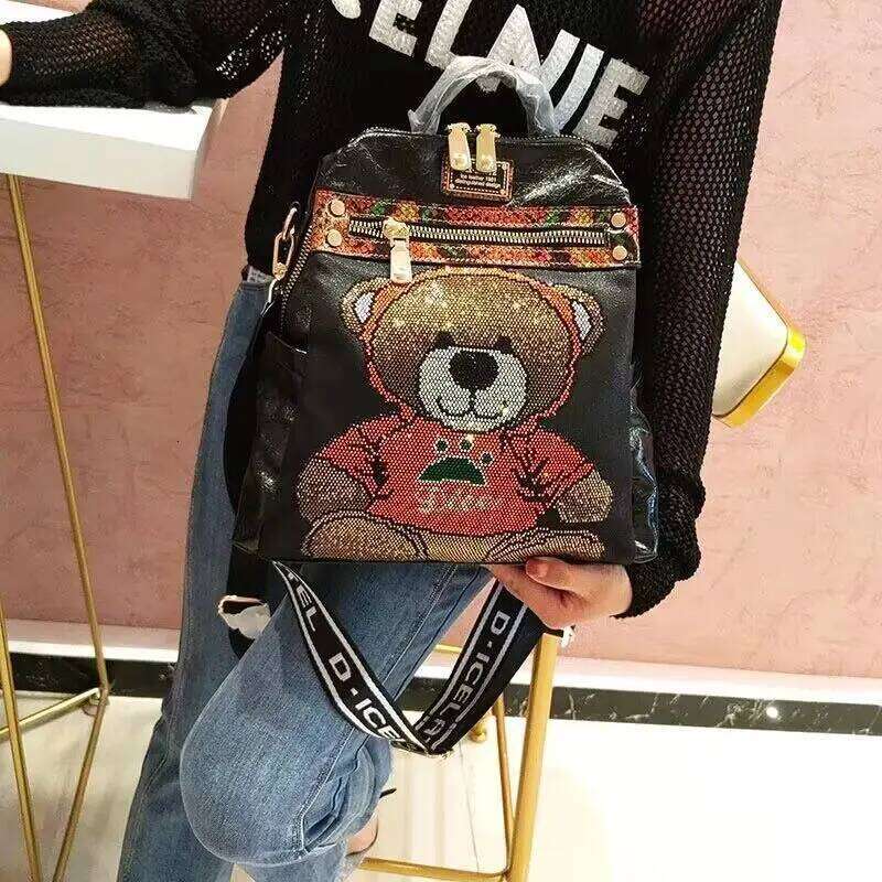 Women Fashion High Quality s Large Capacity Dia Bear Pattern Ladies Brand Backpack Bags Mochila Mujer