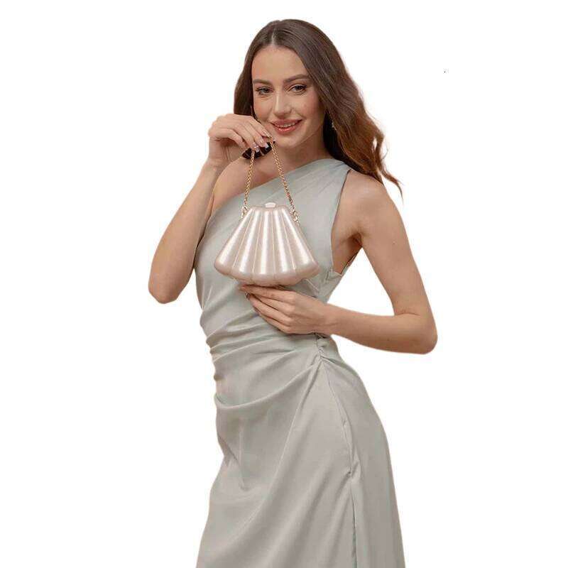 Evening Party Shoulder Acrylic Crossbody Bag Shell Clutch Fashion Wedding New Womens Pink Purse Custom Name Milky White