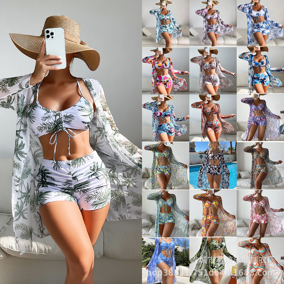 Outdoor Sexy Free Shipping 2025 New Designer Multi-color Mesh Hoodie Fashionable And Sexy, Paired With Knee Length Pants And A Three Piece Women'
