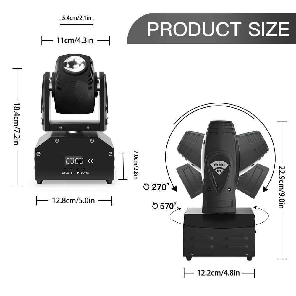 Datewink Mini 10W Beam Moving Head Lights RGBW 4IN1 LED Stage Lighting Effect DMX512 For DJ Disco Party Wedding Show Christmas XJ250527