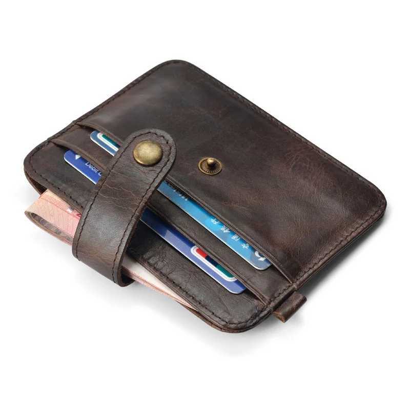 Mens Genuine Leather Slim Wallet - Ultra Thin Mini Purse with Card Holder Small Money Bag (Wallets) Z250527