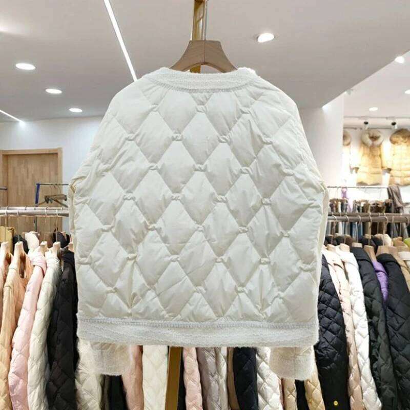 Autumn Winter Small Fragrant Jacket For Women Korean Vintage O-Neck Coats Elegant Fashion Outerwears