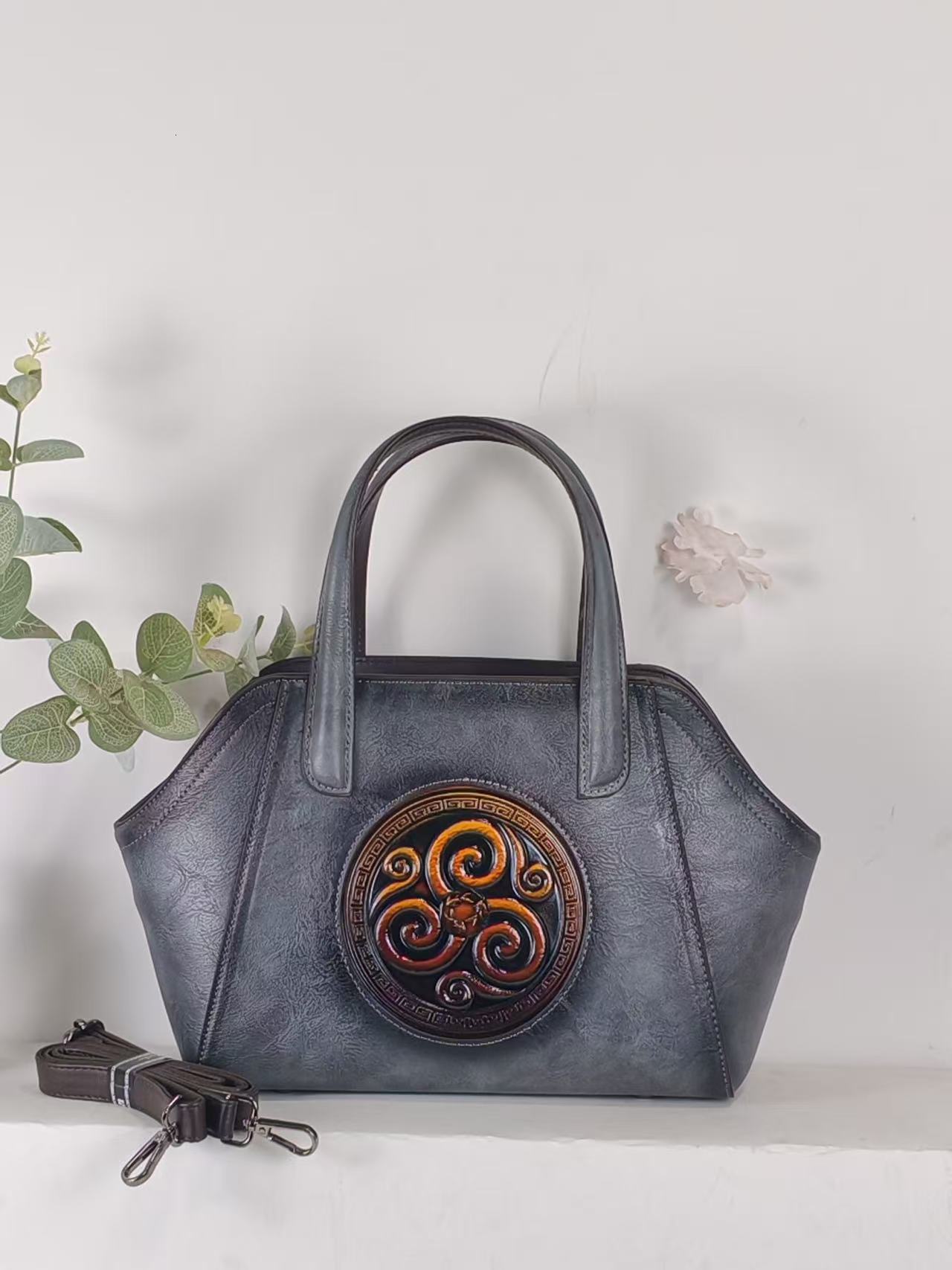 Top quality Brand High Quality Style 2025 Vintage Embossed Women's Handbag Crossbody Bag Artistic Chinese Style High-end Shoulder Bag Free Delive