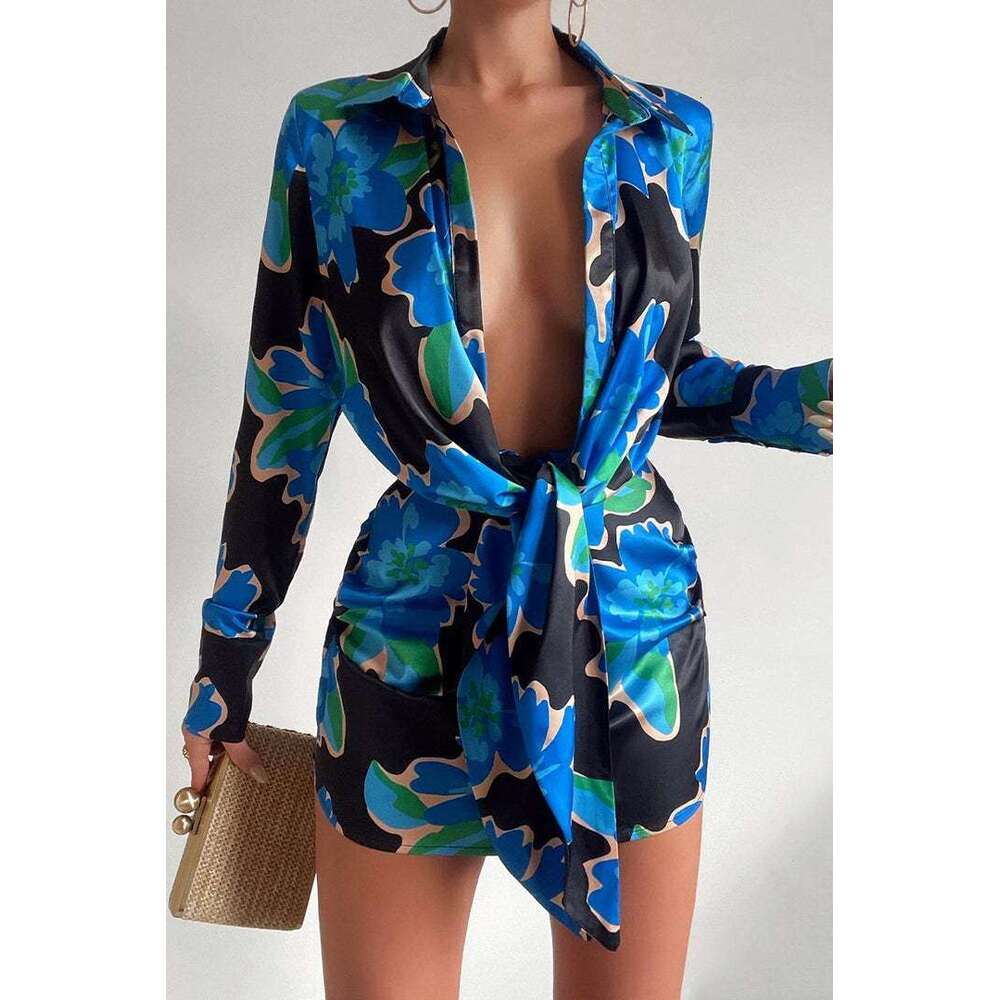 2025 Women's Fashion Unique Printed Shirt Dress