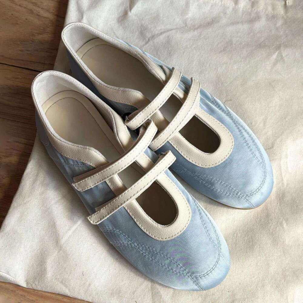 Cowhide Version ~ Velcro Casual Sneakers for Women Versatile Ballet Style Mary Jane Genuine Leather Red Flat Shoes Trendy