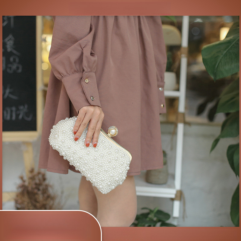 Top quality Brand High Quality New Pearl Evening Bag and Women's Trendy Dress Evening Bag Fashion Clutch Bag Cheongsam Party Favor Bag New Free D
