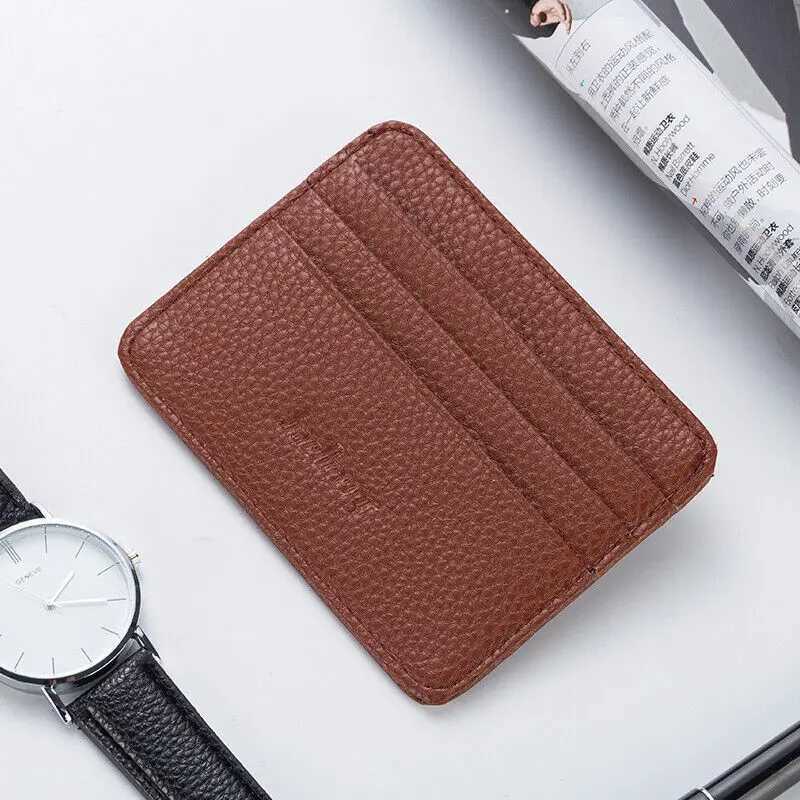 Ultra-thin Slim Double-sided PU Leather ID Card Holder Multi-color Bank Case Multi-slot Wallet Business Card Holder Z250527