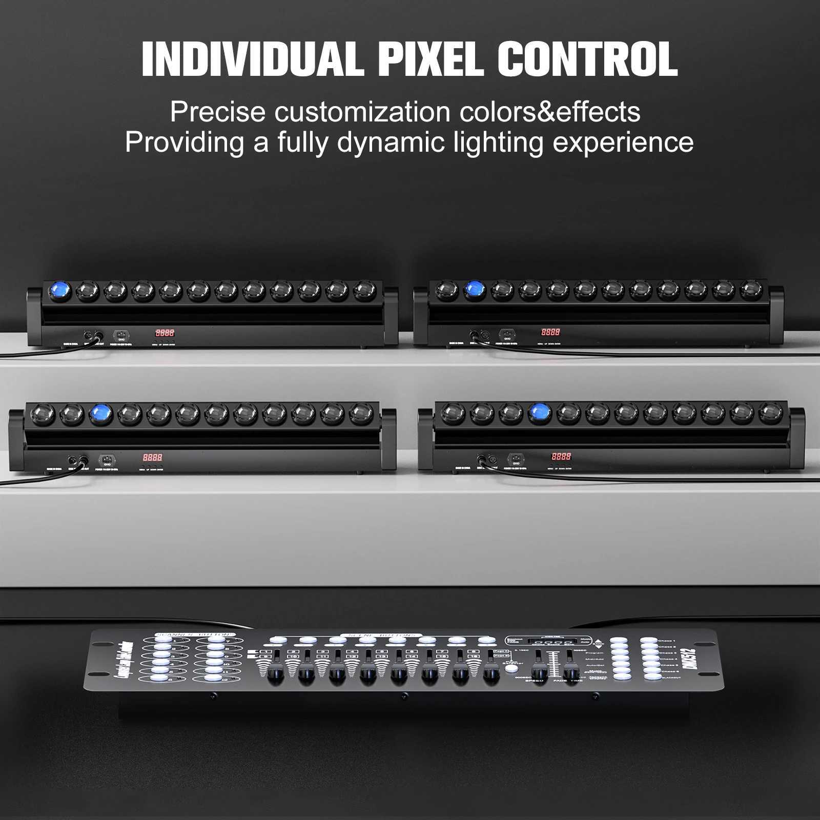 Yiflamefly 12X15W LED RGBW Beam Moving Head Wall Wash Light Bar DMX512 Stage Light Effect Lighting For DJ Disco Bar KTV WeddingXJ250527