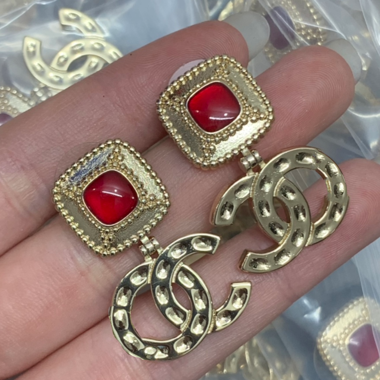 Luxury 18K Gold Plated Double Letters Earring Fashion Crystal Rhinestone High Quality Jewelry Woman Designer 20 Styles Accessories