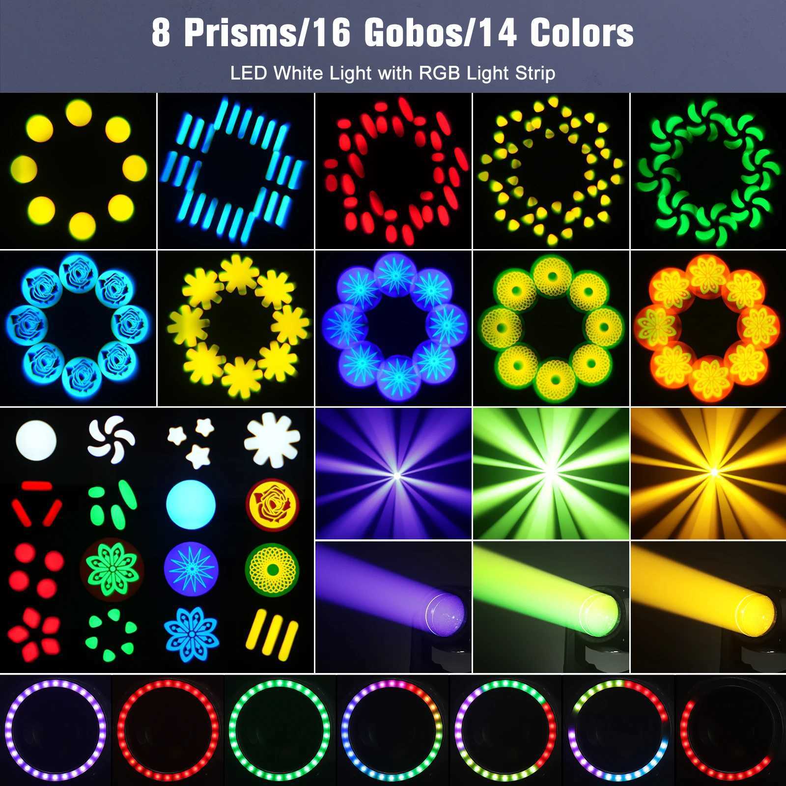 Yiflamefly 240W Moving Head Light Rainbow Lighting Effect Beam and Pattern Light Rotating DMX 512 For KTV Disco Light Wedding XJ250527