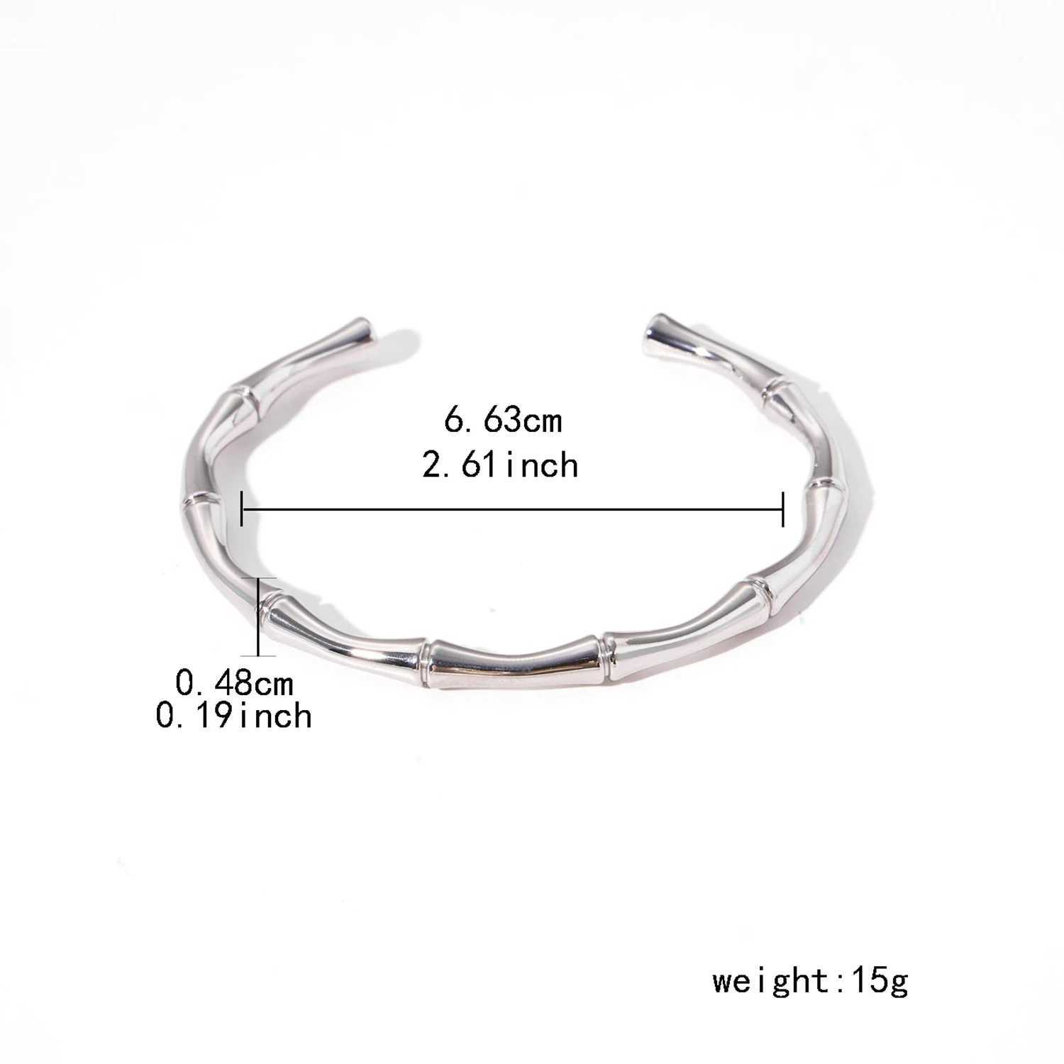 CARLIDANA Simple Stainless Steel Gold Color Bamboo Joint Bangles Trend Bracelet For Women Men Romantic Party Gift Fashion Jewelry W250526